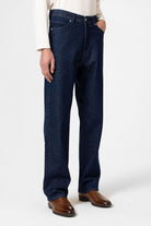 Antioch-Koyu Lacivert Yüksek Bel Relaxed Fit Erkek Kot Pantolon-Kot Pantolon-3-Milagron.com