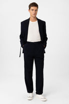 Antioch-Koyu Lacivert çift Pileli Baggy Fit Erkek Pantolon-Kumaş Pantolon-1-Milagron.com