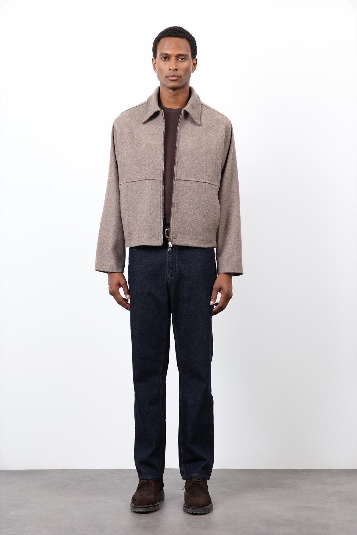 Antioch-Koyu Vizon Regular Fit Dokulu Erkek Mont-Mont-2-Milagron.com