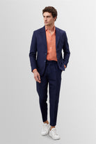 Antioch-Lacivert %100 Keten Erkek Blazer Ceket-Ceket-1-Milagron.com