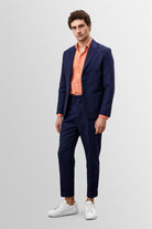 Antioch-Lacivert %100 Keten Erkek Blazer Ceket-Ceket-3-Milagron.com