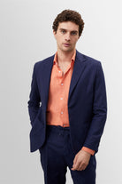 Antioch-Lacivert %100 Keten Erkek Blazer Ceket-Ceket-4-Milagron.com
