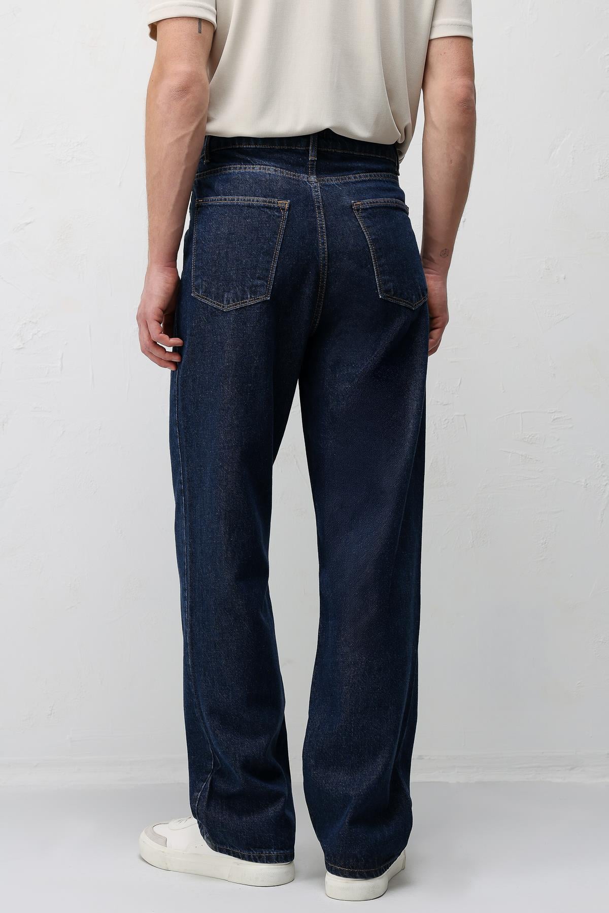 Antioch Lacivert Baggy Fit Erkek Jean