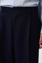 Antioch-Lacivert Baggy Fitilli Erkek Pantolon-Kumaş Pantolon-3-Milagron.com