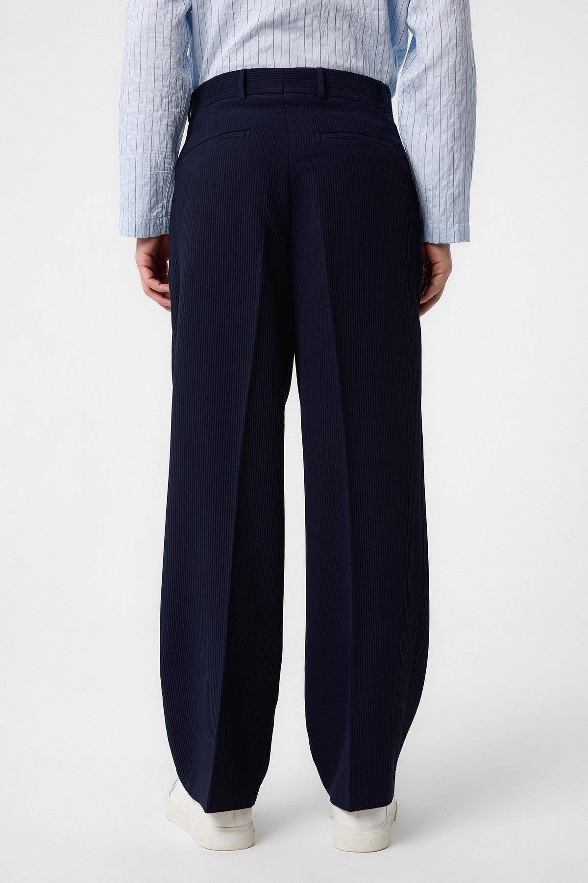 Antioch-Lacivert Baggy Fitilli Erkek Pantolon-Kumaş Pantolon-4-Milagron.com