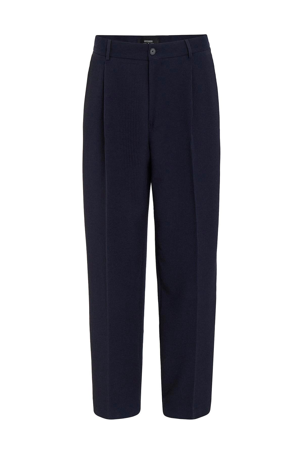 Antioch-Lacivert Baggy Fitilli Erkek Pantolon-Kumaş Pantolon-5-Milagron.com