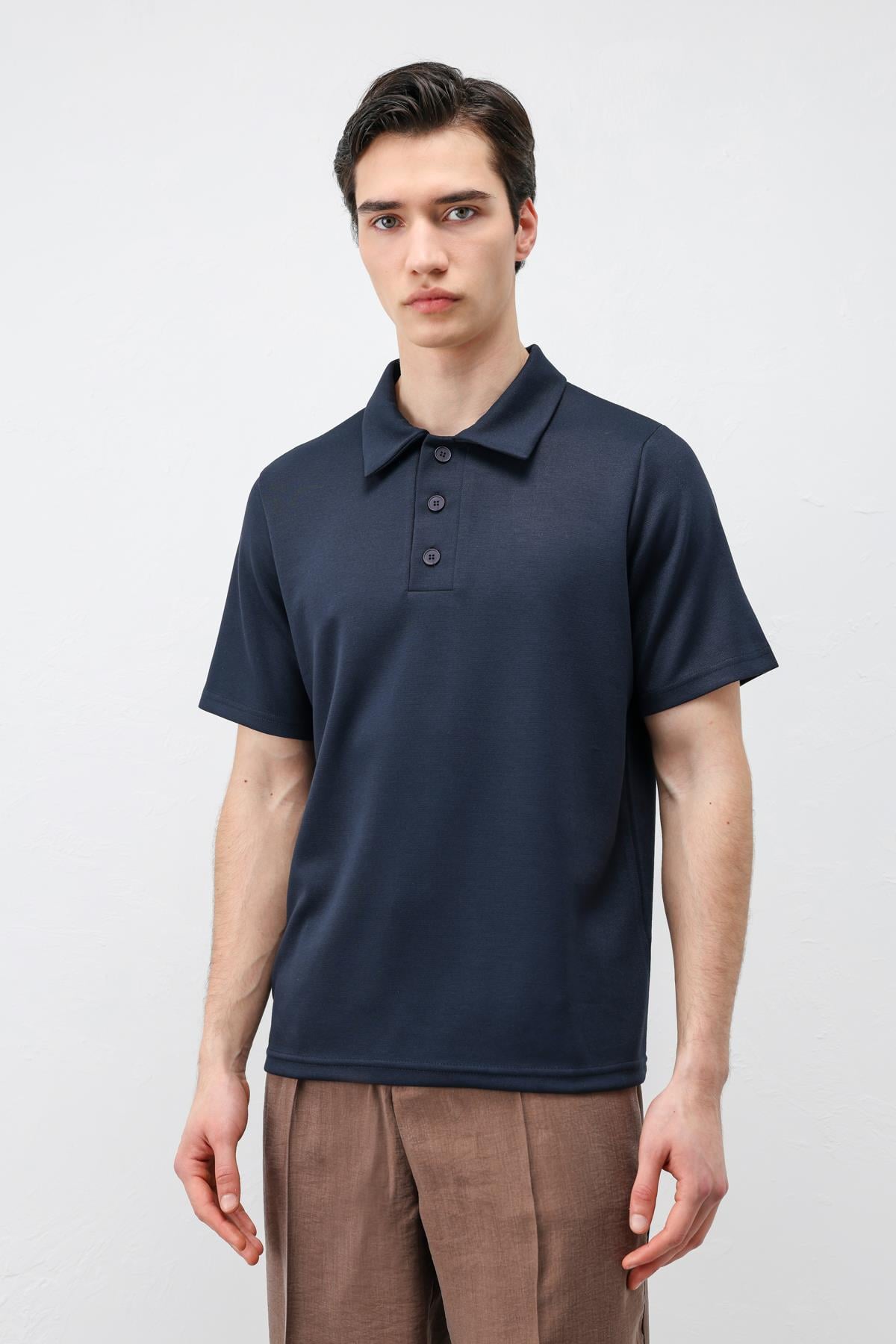 Antioch Lacivert Basic Polo Yaka Erkek T-Shirt
