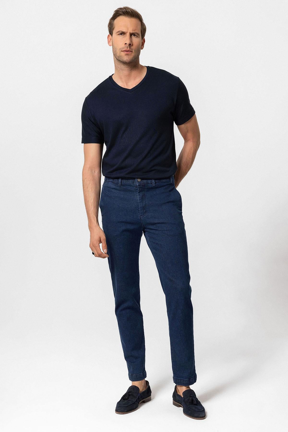Antioch Lacivert Basic V Yaka Erkek T-Shirt
