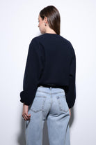 Antioch-Lacivert Bel Lastikli Crop Kadın Mont-Mont-8-Milagron.com