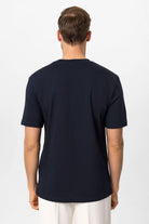 Antioch-Lacivert Bisiklet Yaka Basic T Shirt-T-Shirts-6-Milagron.com