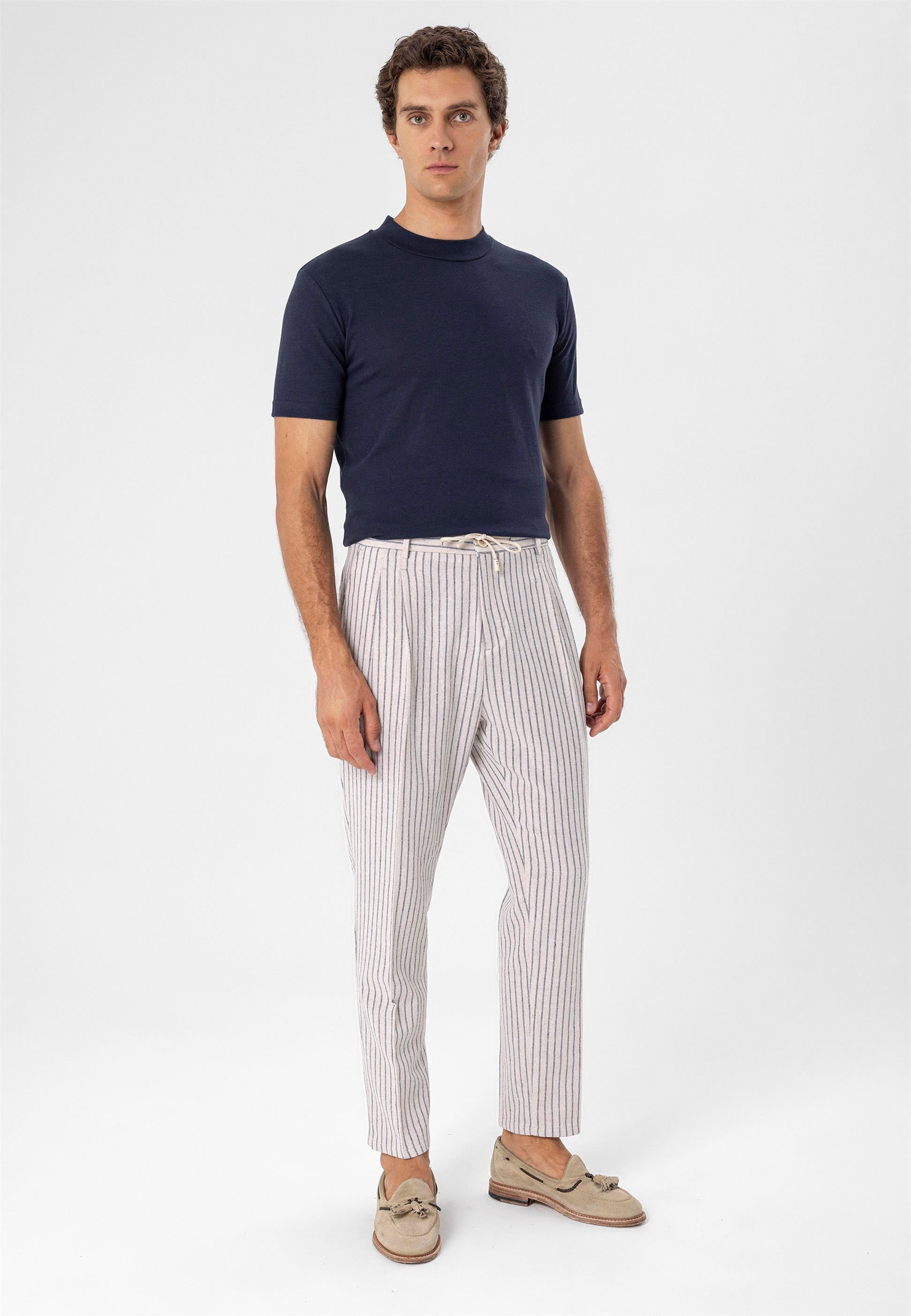 Antioch-Lacivert Bisiklet Yaka Slim Fit T Shirt-T-Shirts-2-Milagron.com