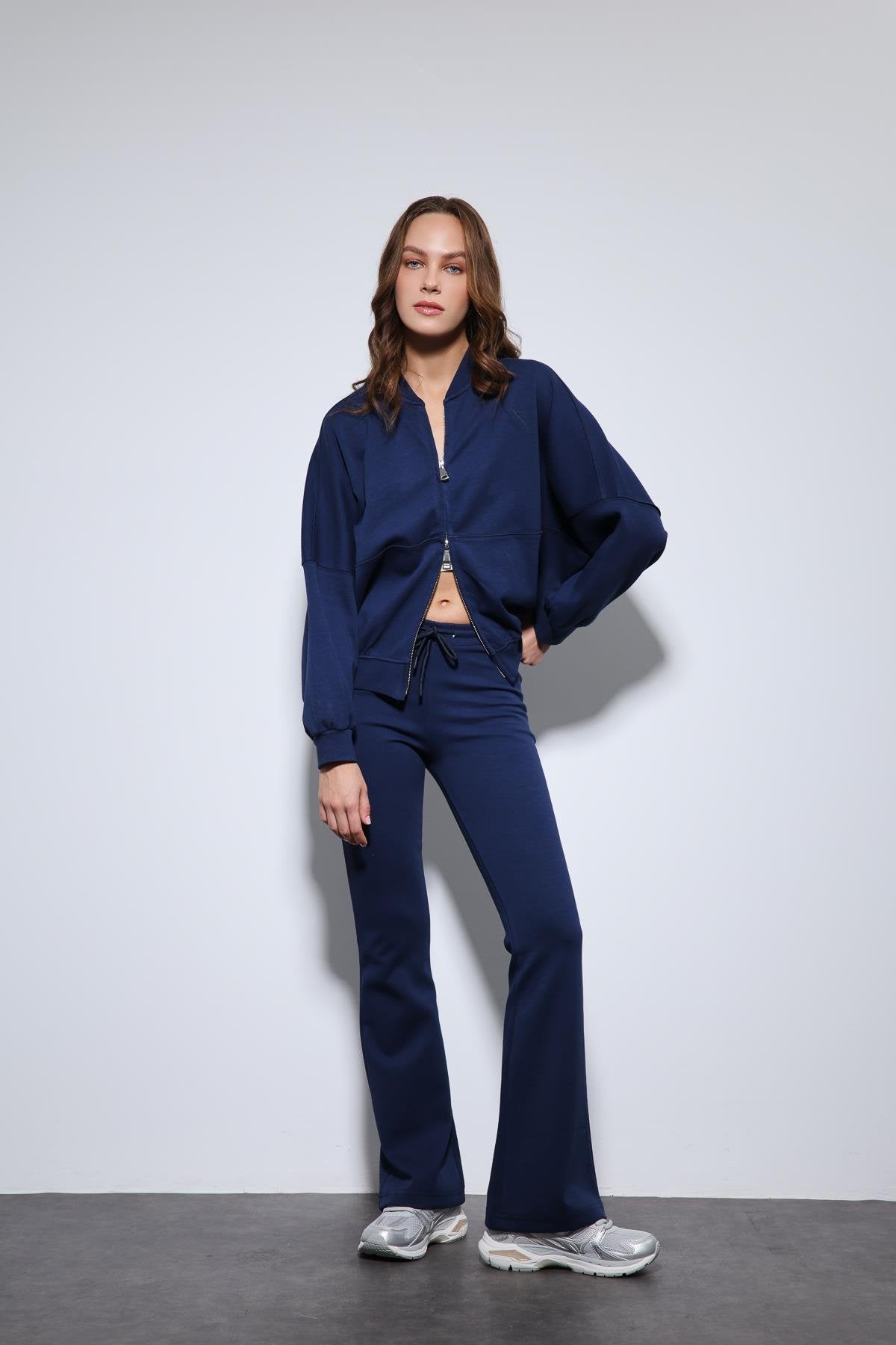 Antioch-Lacivert Bomber Ceket Ve İspanyol Paça Eşofman Takım-Takım-3-Milagron.com