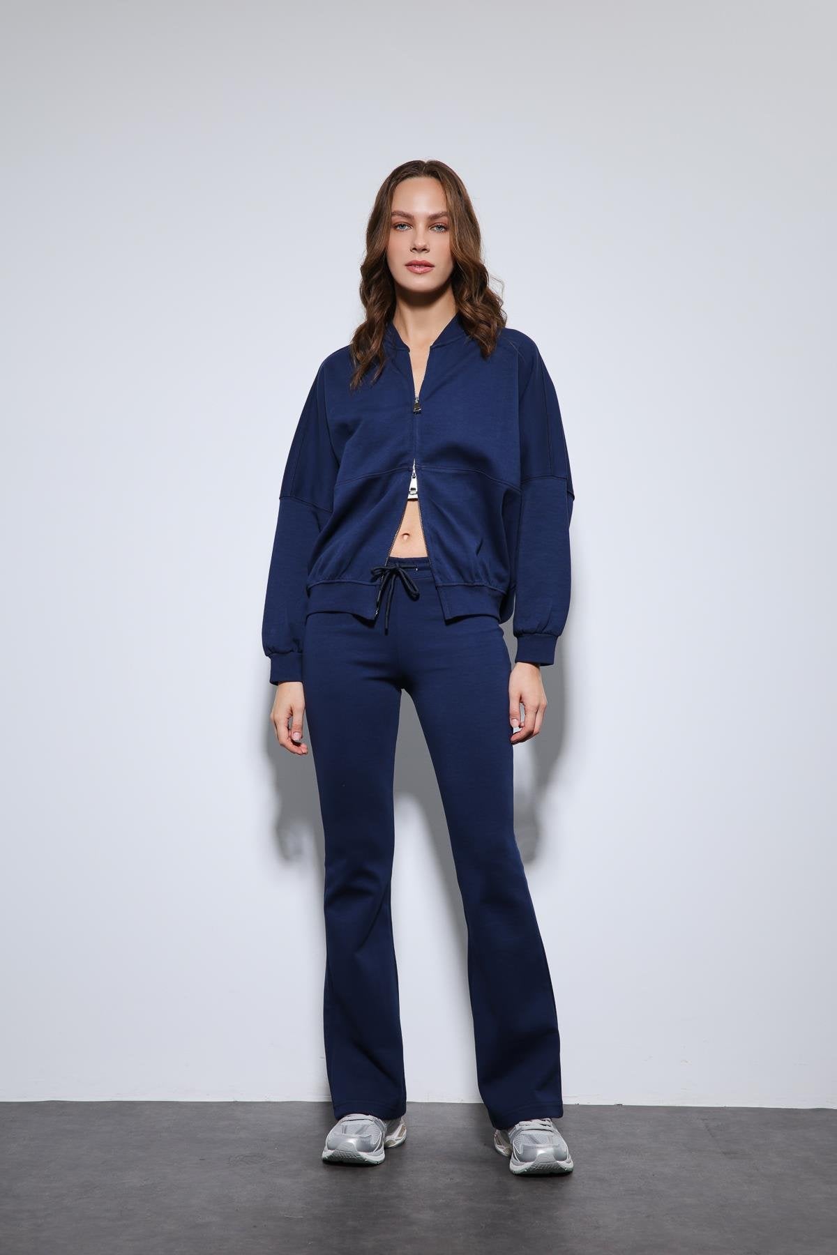 Antioch-Lacivert Bomber Ceket Ve İspanyol Paça Eşofman Takım-Takım-4-Milagron.com