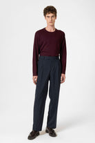 Antioch-Lacivert Çizgili Relaxed Fit Erkek Pantolon-Kumaş Pantolon-2-Milagron.com