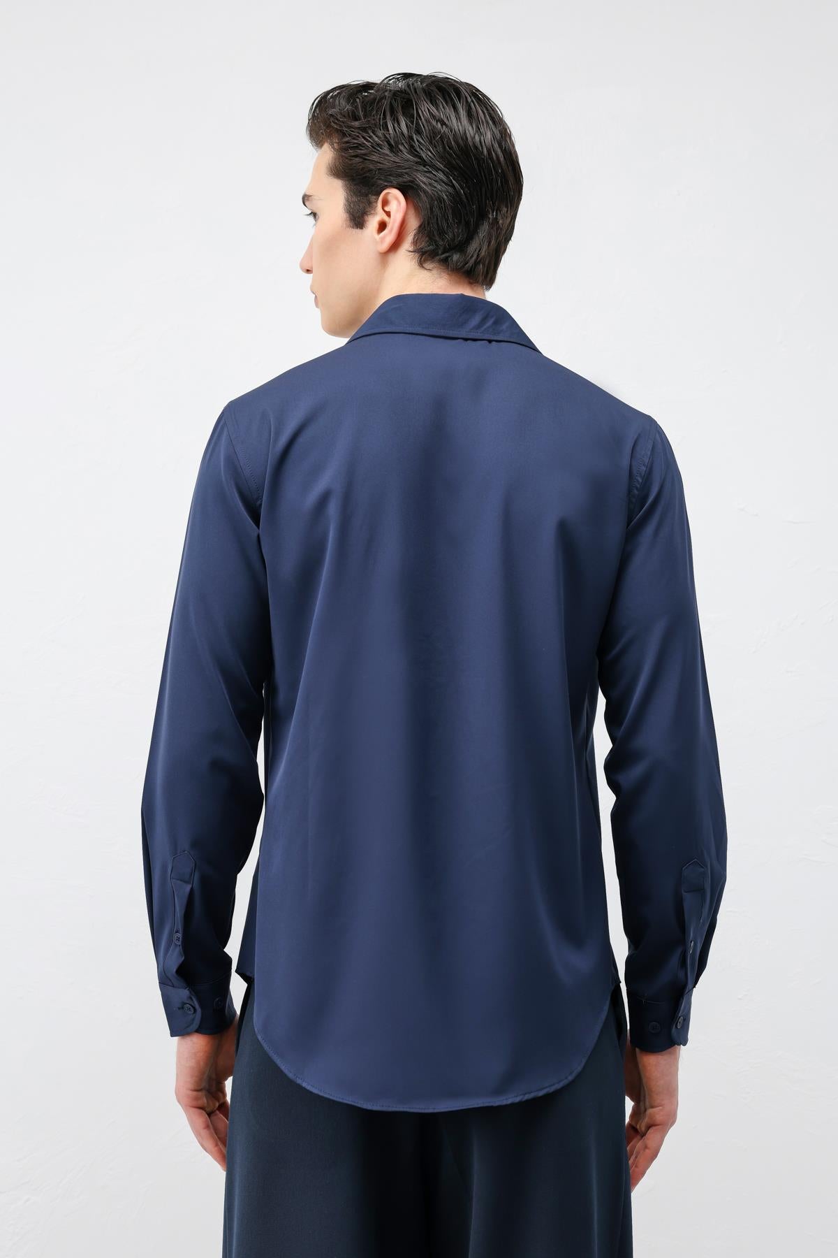 Antioch Lacivert Comfort Slim Erkek Gömlek