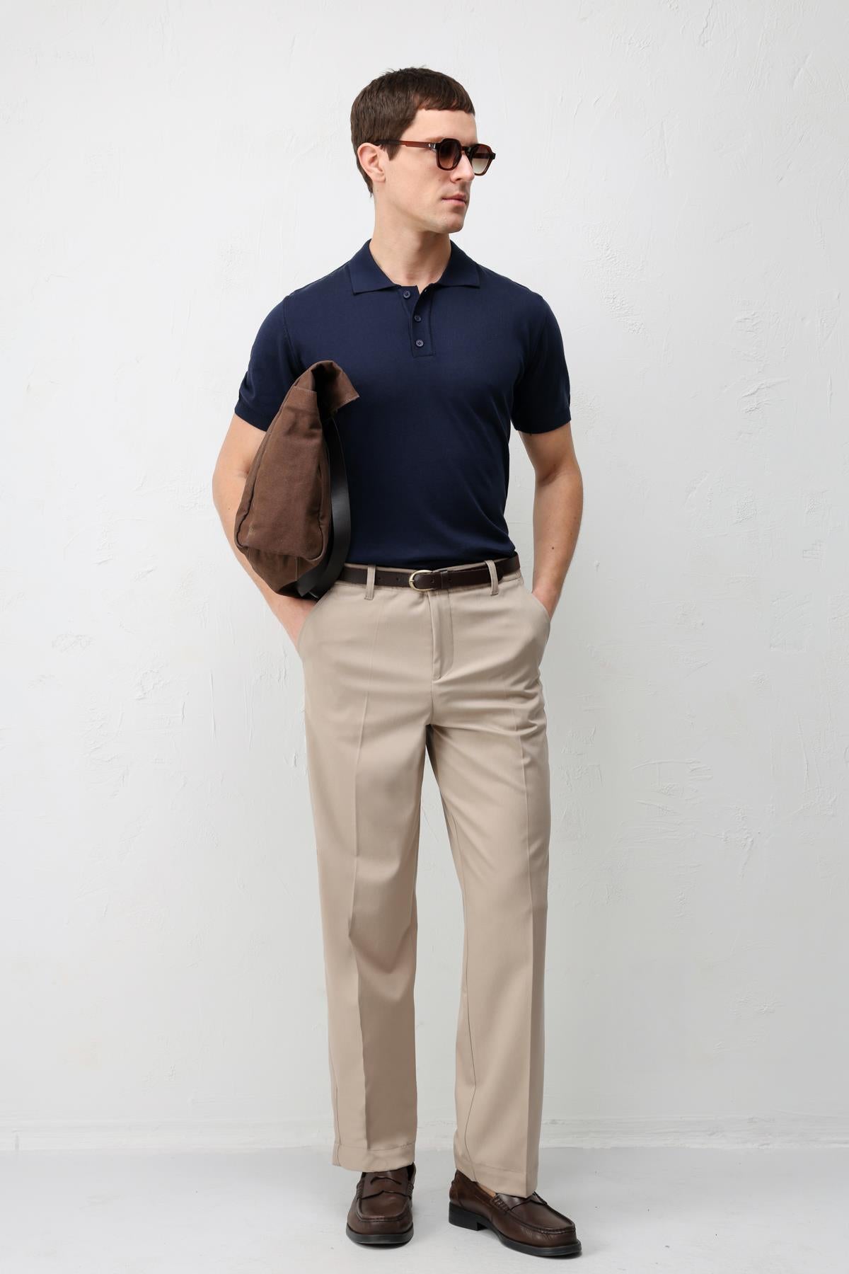 Antioch Lacivert Comfort Slim Polo Yaka Erkek Triko T-Shirt