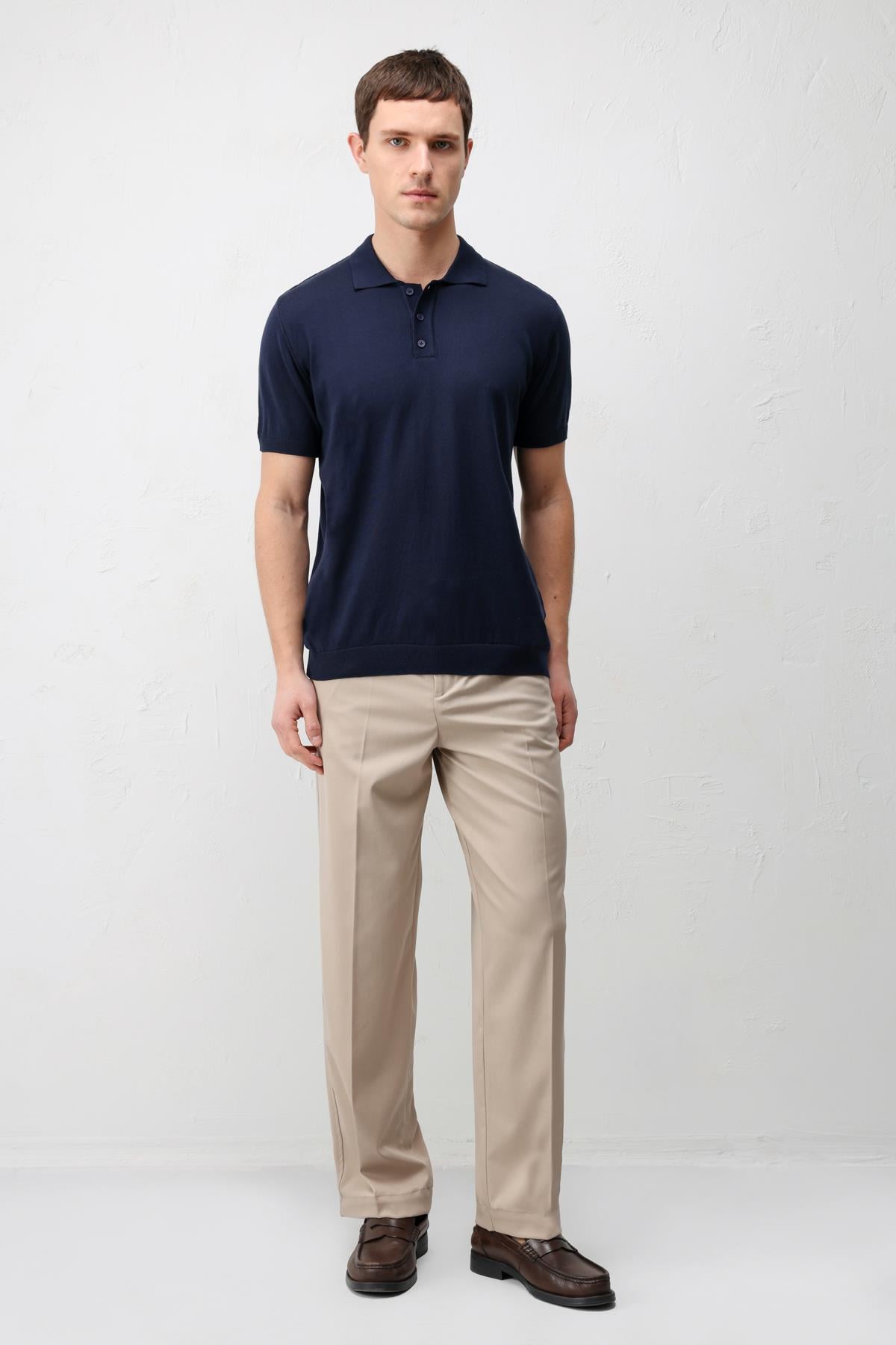 Antioch Lacivert Comfort Slim Polo Yaka Erkek Triko T-Shirt