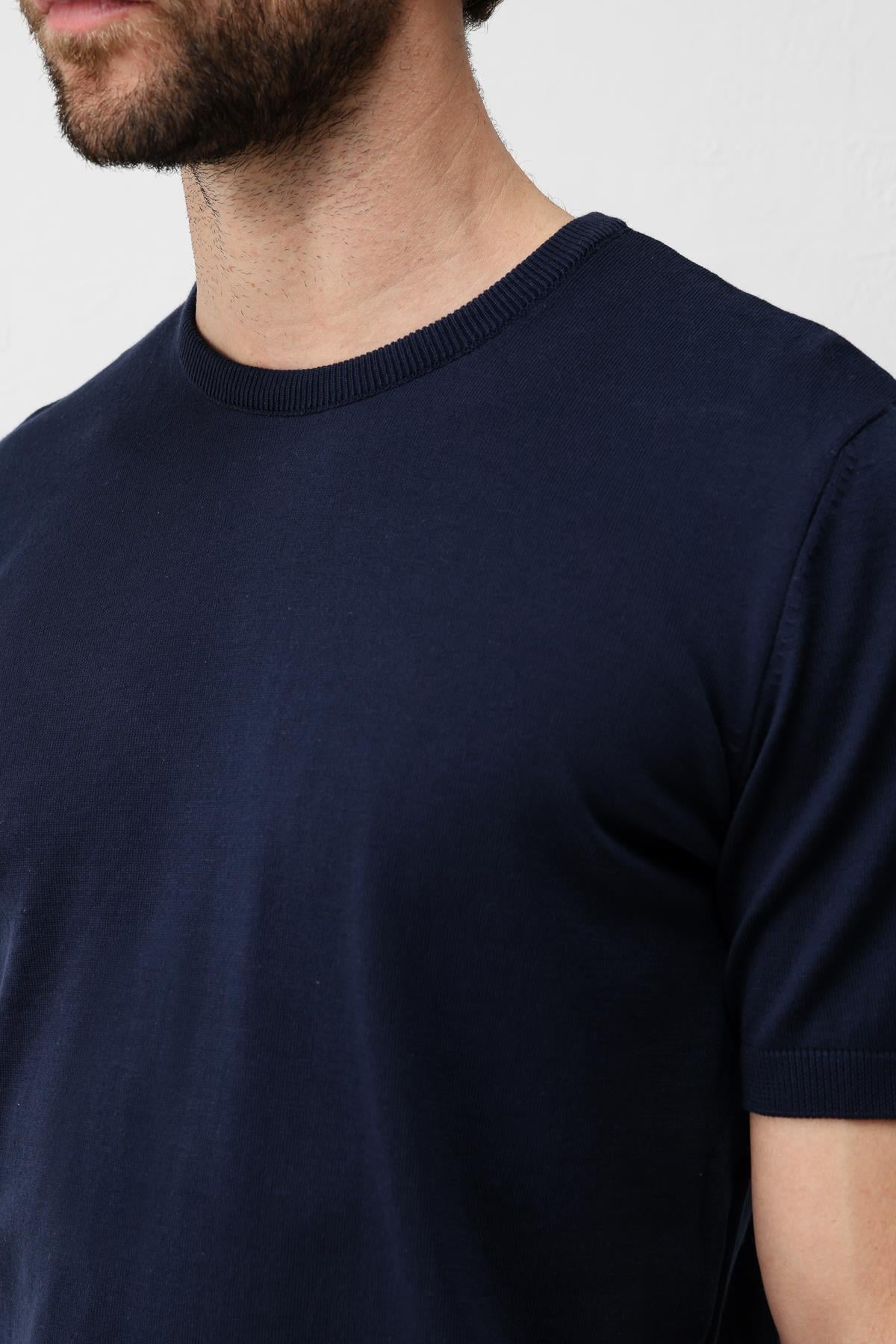 Antioch Lacivert Comfort Slim Triko T-Shirt