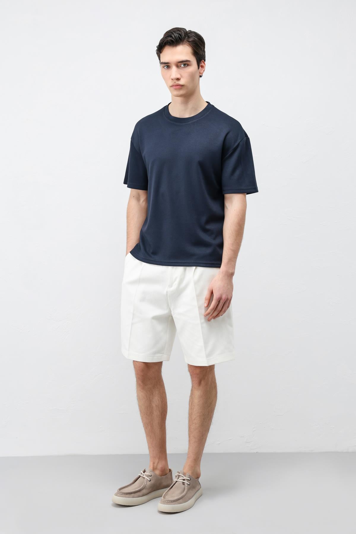 Antioch Lacivert Crop Fit Erkek T-Shirt