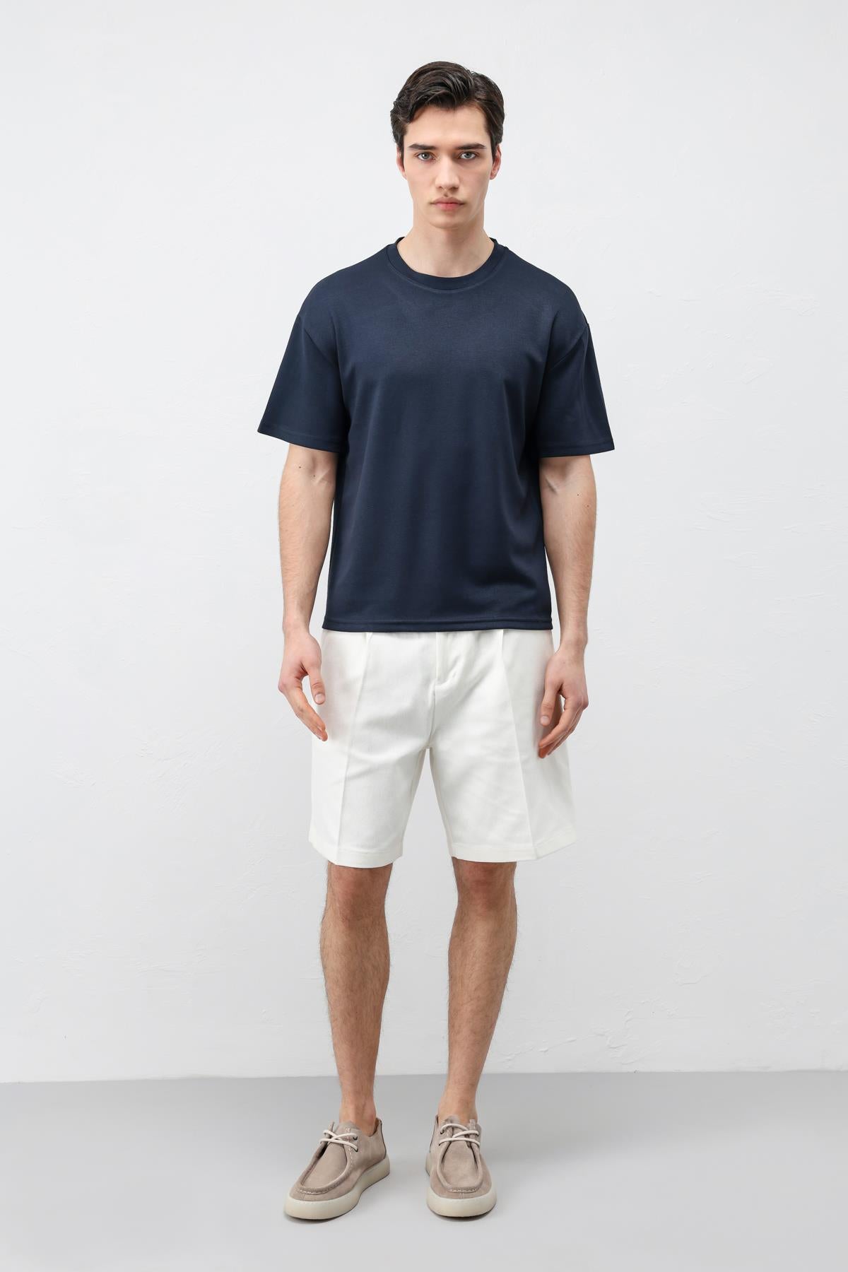 Antioch Lacivert Crop Fit Erkek T-Shirt
