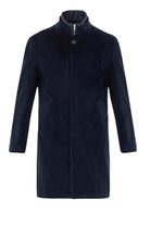 Antioch-Lacivert Dik Yaka Gizli Düğme Detaylı Erkek Kaban-Kaban-7-Milagron.com