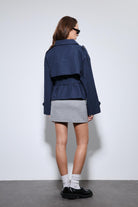 Antioch-Lacivert Dik Yaka Kruvaze Trençkot-Trençkot-7-Milagron.com