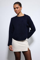 Antioch-Lacivert Düğme Detaylı Triko Kazak-Kazak-2-Milagron.com