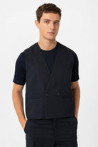 Antioch-Lacivert Erkek Teknik Relax Fit Yelek-Yelek-2-Milagron.com