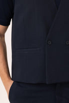 Antioch-Lacivert Erkek Teknik Relax Fit Yelek-Yelek-3-Milagron.com