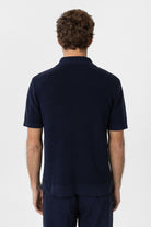 Antioch-Lacivert Fermuarlı Dokuma Erkek Polo Yaka Triko T Shirt-T-Shirts-5-Milagron.com