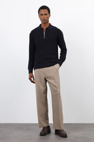 Antioch-Lacivert Fermuarlı Erkek Triko Kazak-Kazak-2-Milagron.com