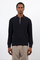 Antioch-Lacivert Fermuarlı Erkek Triko Kazak-Kazak-3-Milagron.com