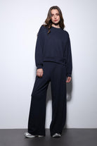 Antioch-Lacivert Geniş Paça Relaxed Kadın Takım-Takım-3-Milagron.com