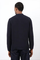 Antioch-Lacivert İnce örgü Triko Erkek Hırka-Hırka-7-Milagron.com