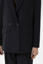 Antioch-Lacivert Kadın Kruvaze Kapama Oversize Blazer Ceket-Blazer Ceket-6-Milagron.com