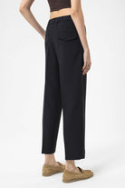 Antioch-Lacivert Kadın Yüksek Bel Straight Fit Kısa Pantolon-Pantolon-5-Milagron.com