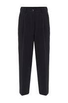 Antioch-Lacivert Kadın Yüksek Bel Straight Fit Kısa Pantolon-Pantolon-6-Milagron.com