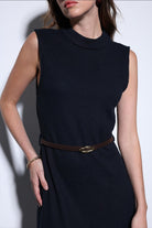 Antioch-Antioch Lacivert Kemer Detaylı Kadın Midi Elbise-Elbise-3-Milagron.com