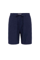 Antioch-Lacivert Keten Karışımlı Erkek Şort-Şort-6-Milagron.com