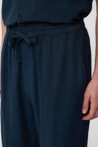 Antioch-Lacivert Keten Karışımlı Jogger Erkek Pantolon-Kumaş Pantolon-3-Milagron.com