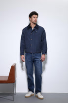 Antioch-Lacivert Kontrast Yaka Erkek Ceket-Ceket-2-Milagron.com