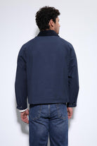 Antioch-Lacivert Kontrast Yaka Erkek Ceket-Ceket-5-Milagron.com