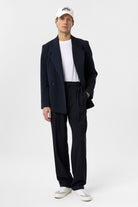 Antioch-Lacivert Kruvaze Kapama Fleto Cepli Erkek Blazer Ceket-Blazer Ceket-2-Milagron.com