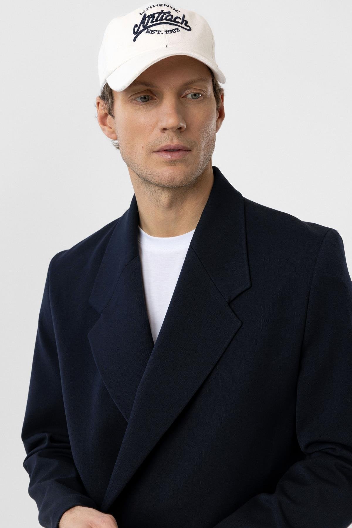 Antioch-Lacivert Kruvaze Kapama Fleto Cepli Erkek Blazer Ceket-Blazer Ceket-4-Milagron.com