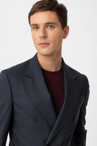 Antioch-Lacivert Kruvaze Kapama İtalyan Kesim Erkek Takım-Takım Elbise-3-Milagron.com