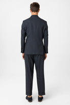 Antioch-Lacivert Kruvaze Kapama İtalyan Kesim Erkek Takım-Takım Elbise-6-Milagron.com
