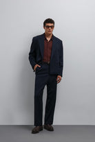 Antioch-Lacivert Kruvaze Relax Crop Fit Blazer Ceket-Blazer Ceket-2-Milagron.com