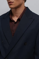 Antioch-Lacivert Kruvaze Relax Crop Fit Blazer Ceket-Blazer Ceket-4-Milagron.com