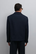 Antioch-Lacivert Kruvaze Relax Crop Fit Blazer Ceket-Blazer Ceket-5-Milagron.com