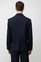 Antioch Lacivert Kruvaze Relaxed Fit Erkek Blazer Ceket